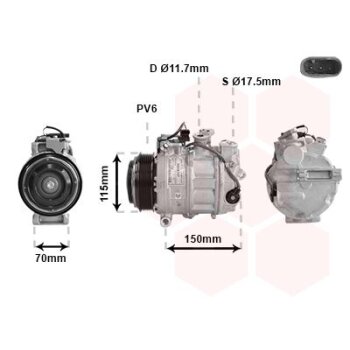 VAN WEZEL Kompressor, Klimaanlage 3001K707 für...
