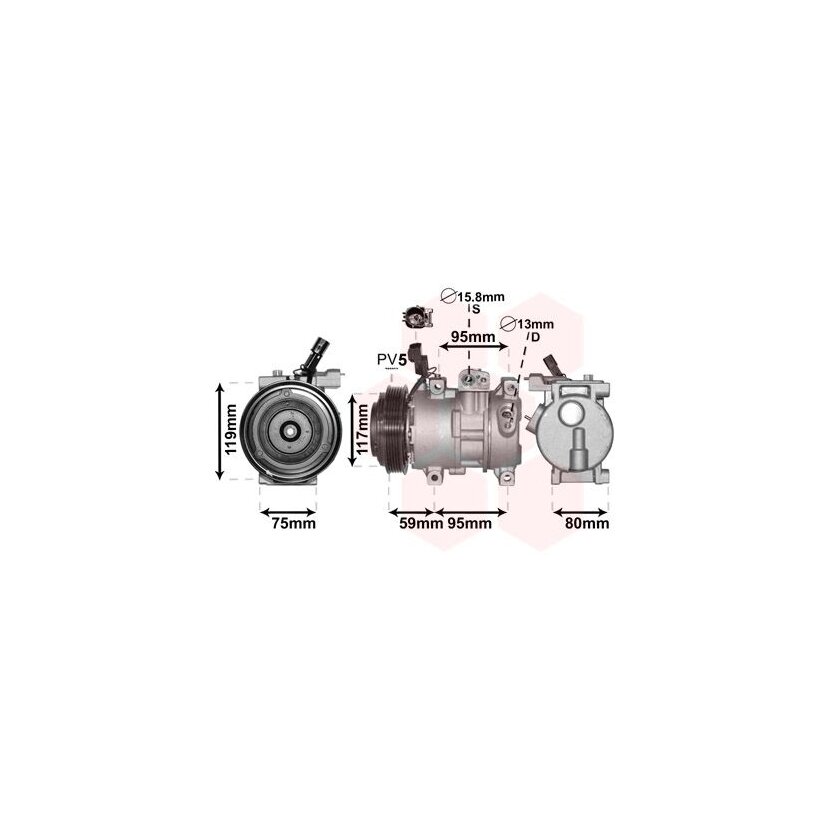 VAN WEZEL Kompressor, Klimaanlage 8200K319 für 97701-1J050