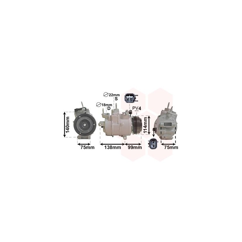 VAN WEZEL Kompressor, Klimaanlage 1801K704 für DG9H19D629CC