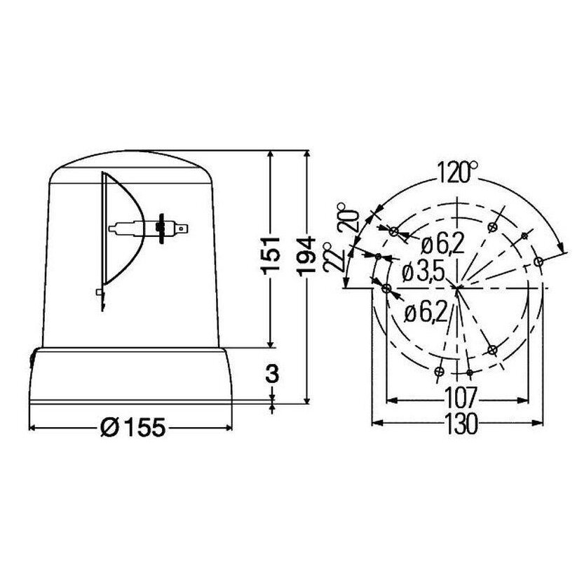 Hella Rundumleuchte 2RL008061111 - 2RL 008 061-111