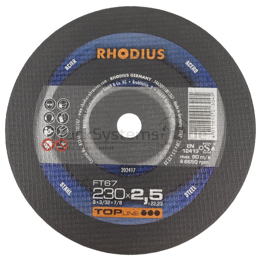 RHODIUS Trennsch. Freihand-STAHL 230x2,5x22,23mm
