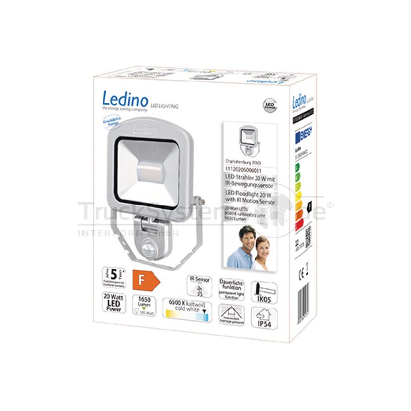 LEDINO LED-Strahler mit Bewegungsm.20W, 1800 L.
