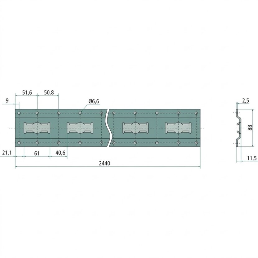 LOADLOK Kombi- Schiene 2440mm vertikal