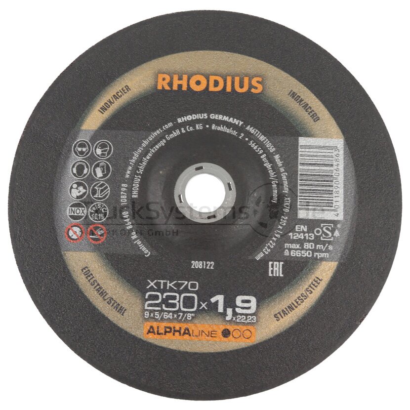 RHODIUS Trennscheibe Extradünne Edelstahl 230x1,