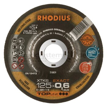 RHODIUS Trennscheibe XTK6 EXACT 125 x0,6 x22,23
