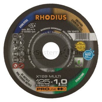 RHODIUS Trennscheibe XT69 MULTI 125 x1,0x 22,23