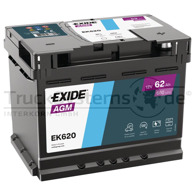 EXIDE Batterie AGM 62 Ah
