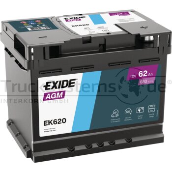 EXIDE Batterie AGM 62 Ah