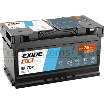 EXIDE Batterie EFB 75 Ah
