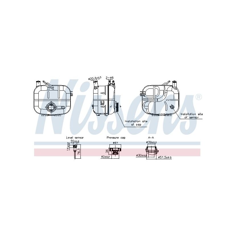 NISSENS Ausgleichsbehälter, Kühlmittel 996243 für 1304241