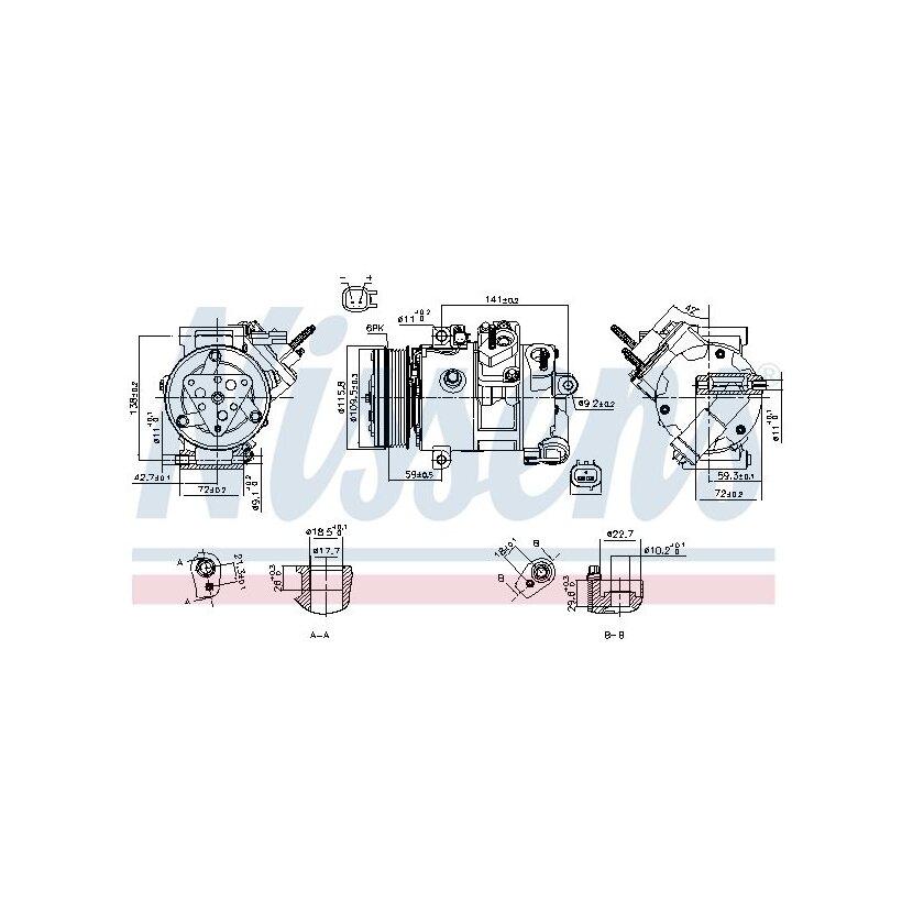 NISSENS Kompressor, Klimaanlage 890772 für 2006229