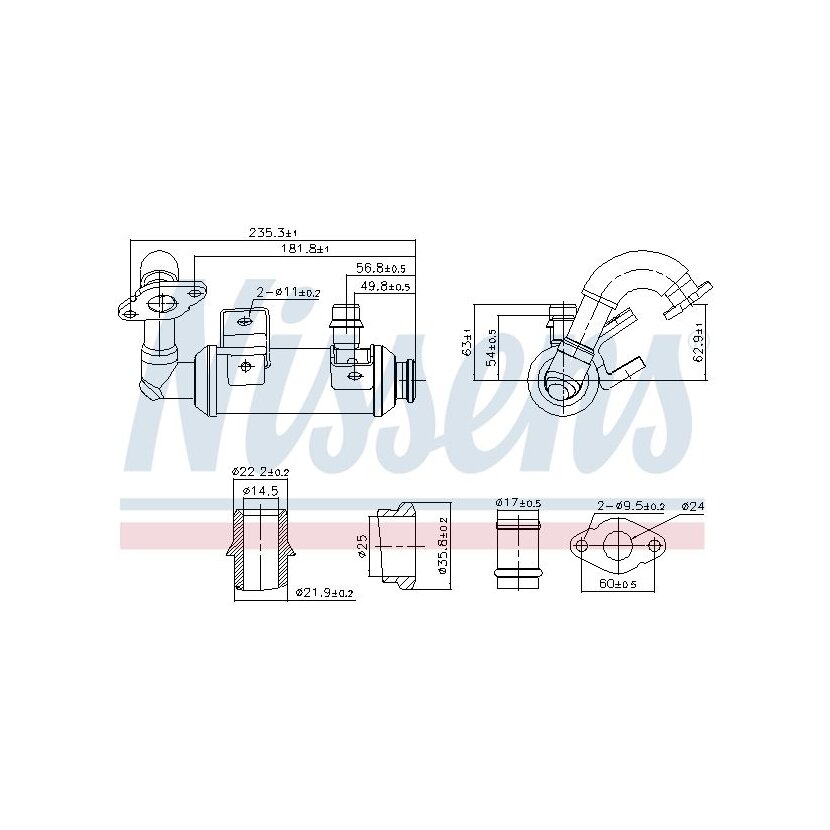 NISSENS Kühler, Abgasrückführung 989407 für 1352450
