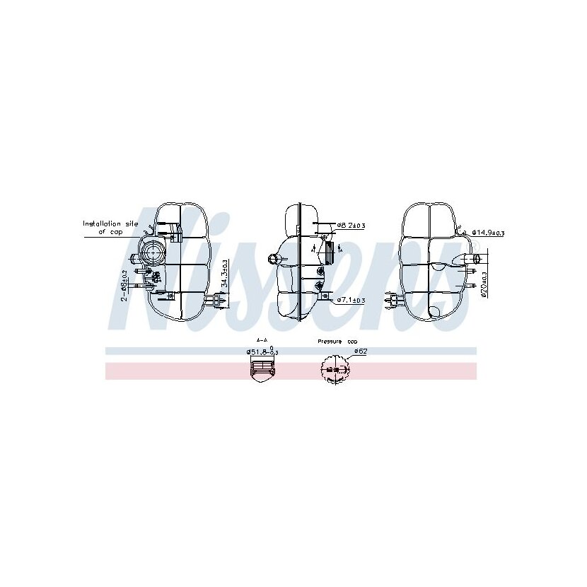 NISSENS Ausgleichsbehälter, Kühlmittel 996237 für 1304411