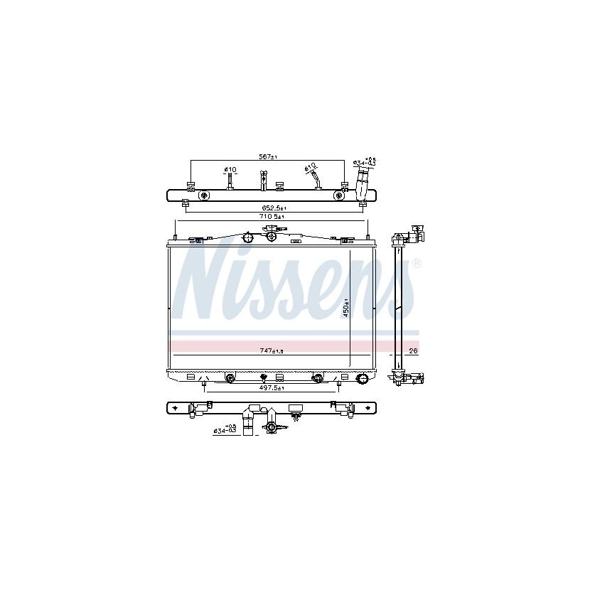 NISSENS Kühler, Motorkühlung 606830 für 160410P280