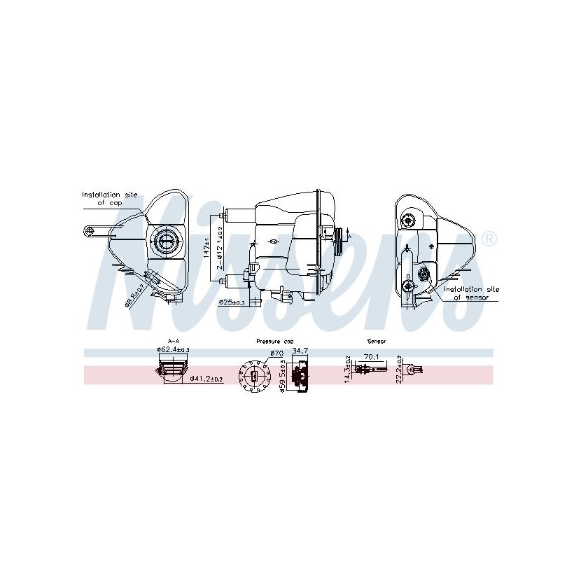 NISSENS Ausgleichsbehälter, Kühlmittel 996191 für 1715000049