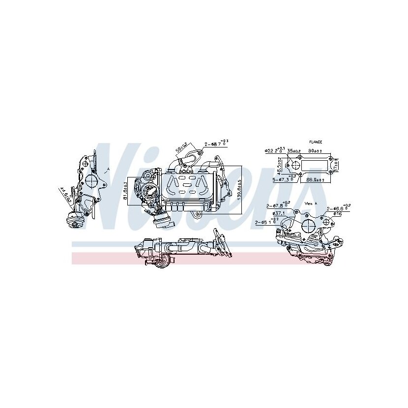 NISSENS Kühler, Abgasrückführung 989478 für 6541401700