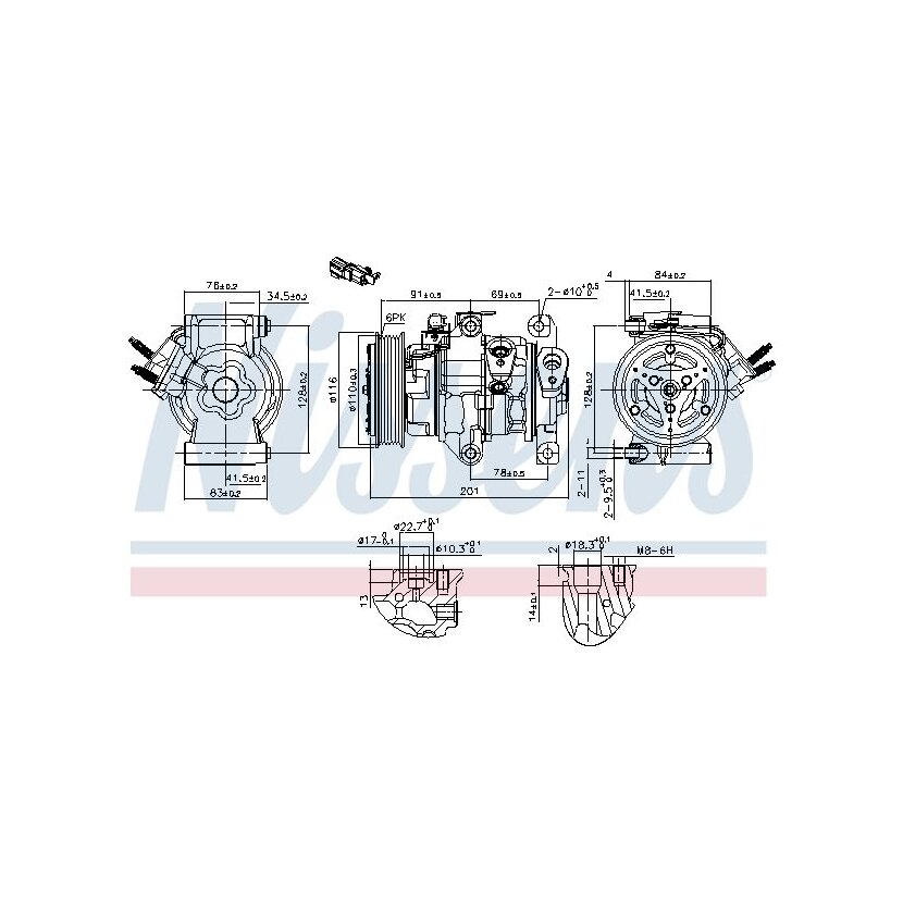 NISSENS Kompressor, Klimaanlage 891007 für 1846037