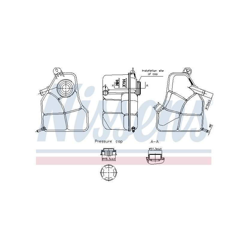 NISSENS Ausgleichsbehälter, Kühlmittel 996308 für 1141512