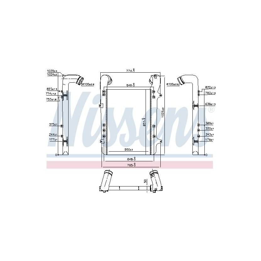 NISSENS Ladeluftkühler 96975 für 1327673