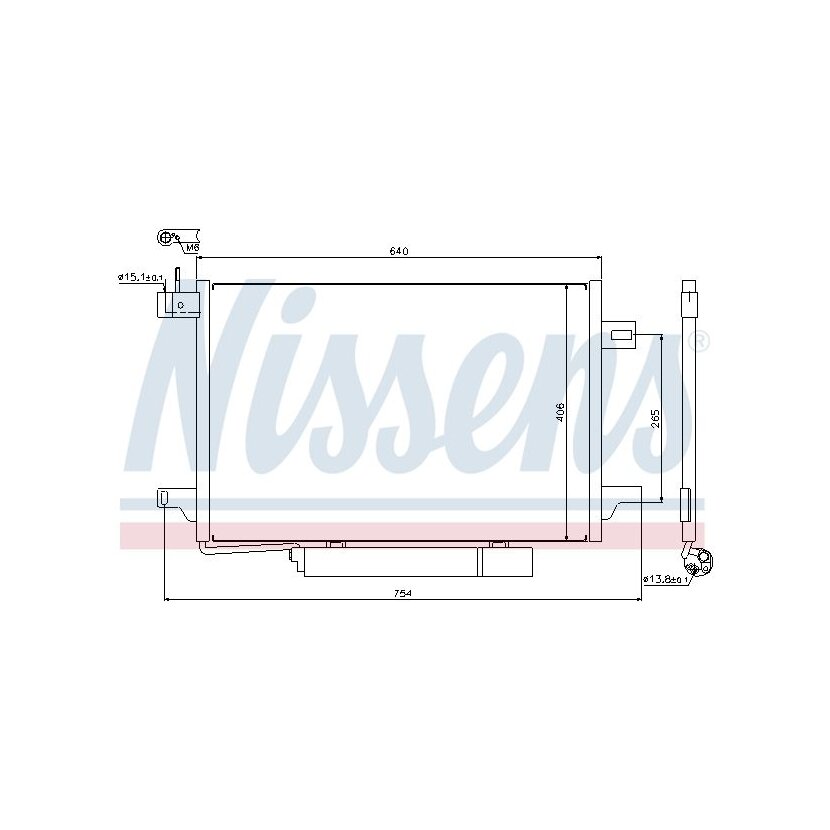 NISSENS Kondensator, Klimaanlage 94910 für 169 500 03 54