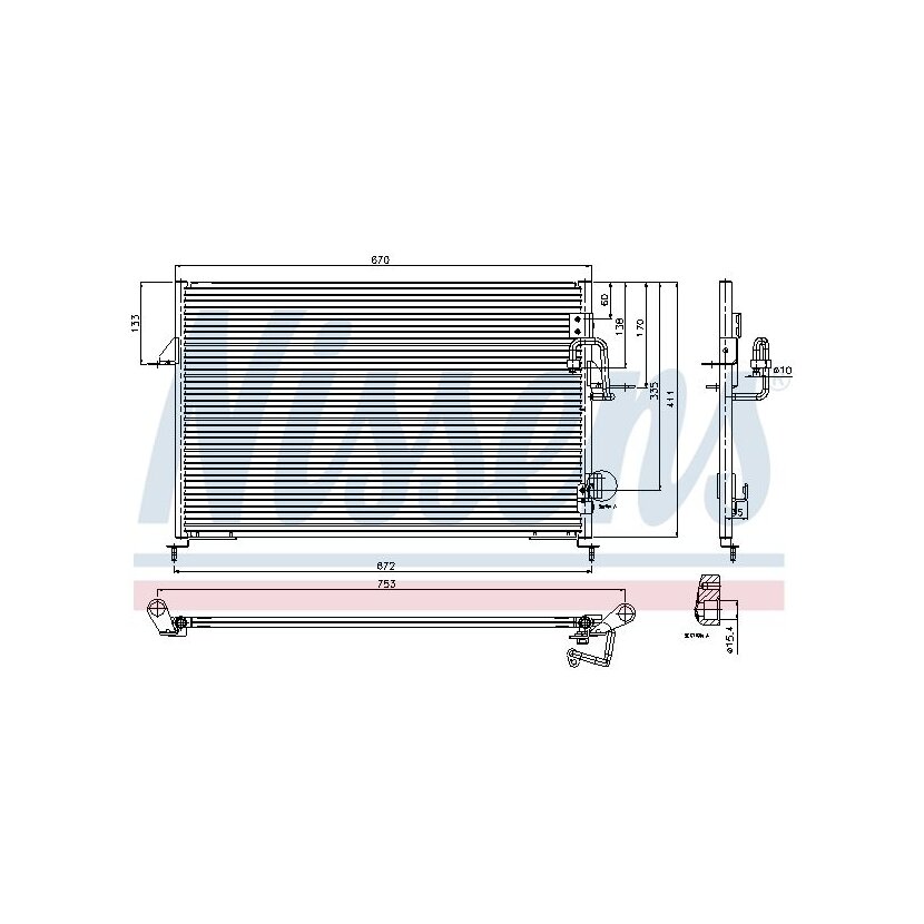 NISSENS Kondensator, Klimaanlage 94808 für JRB100790