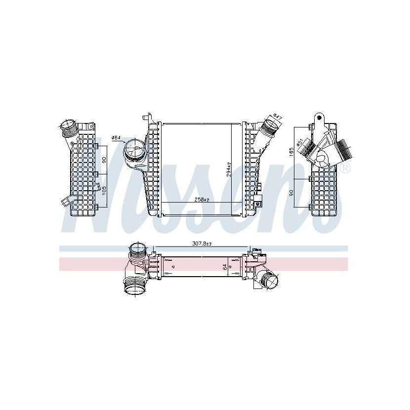 NISSENS Ladeluftkühler 961305 für 4M0145804AQ
