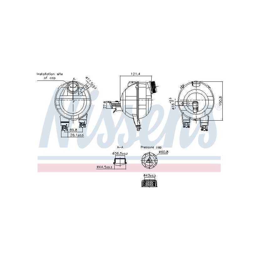 NISSENS Ausgleichsbehälter, Kühlmittel 996306 für 1323T9