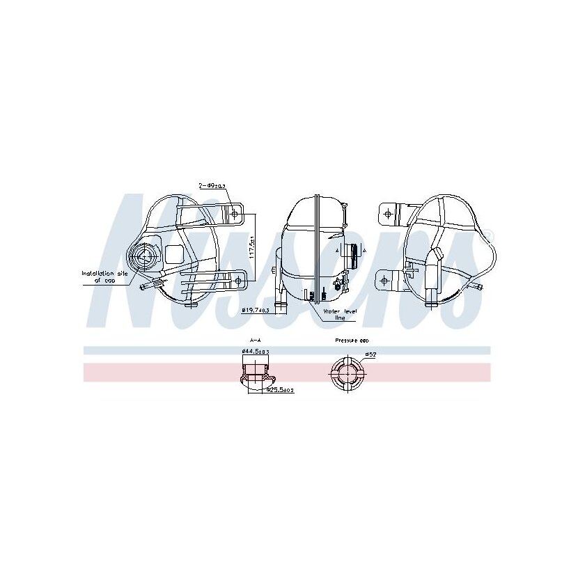 NISSENS Ausgleichsbehälter, Kühlmittel 996250 für 55700508