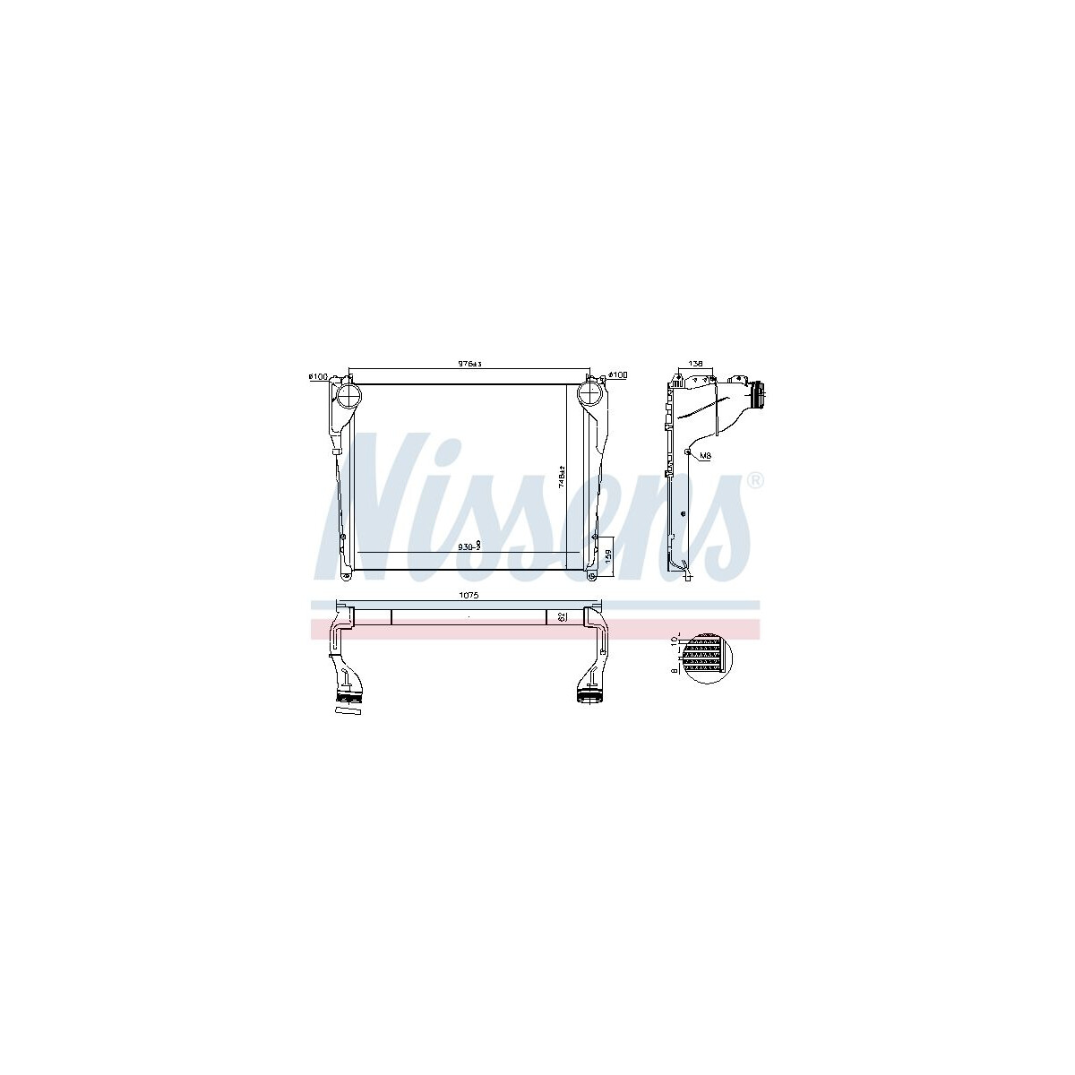 NISSENS Ladeluftkühler 97081 für 9605000002