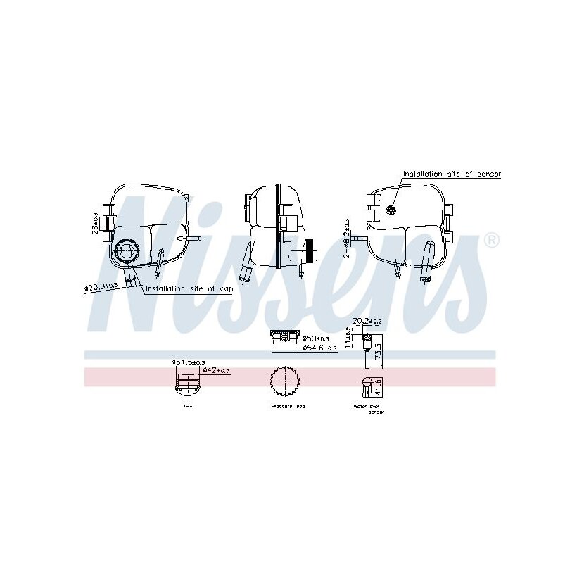 NISSENS Ausgleichsbehälter, Kühlmittel 996303 für 090530689