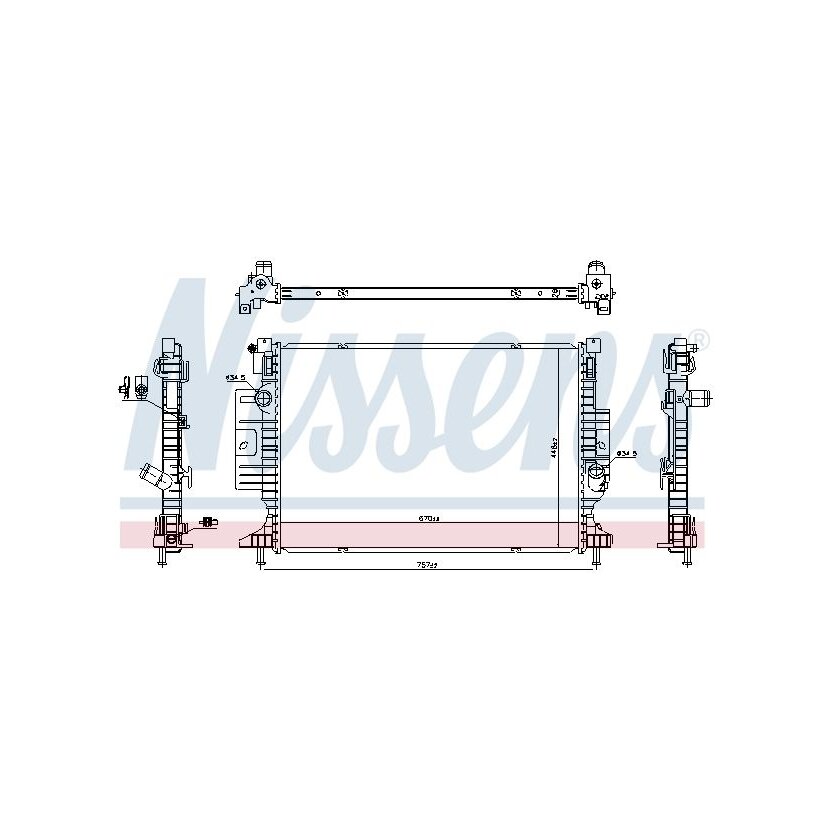 NISSENS Kühler, Motorkühlung 606387 für 1870204