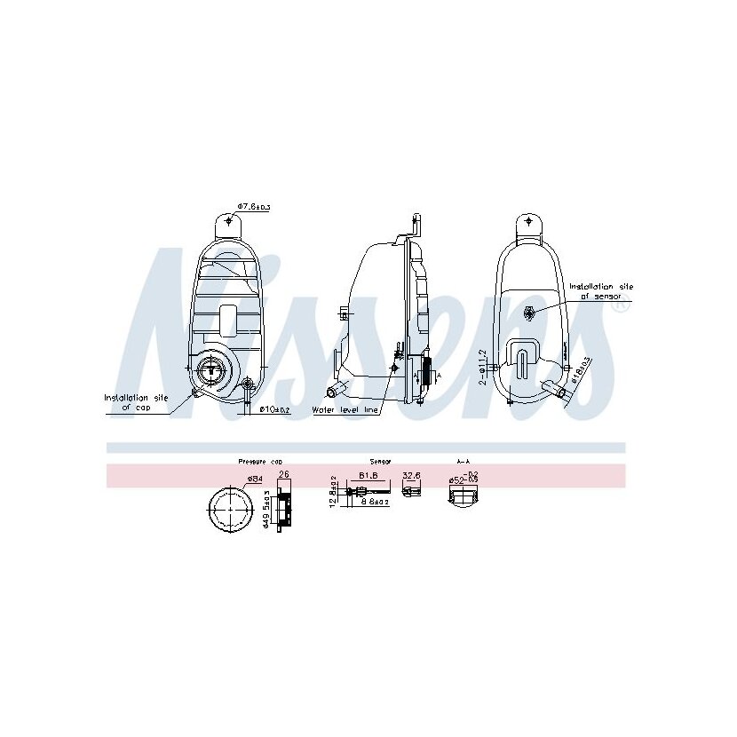 NISSENS Ausgleichsbehälter, Kühlmittel 996220 für 6W838A080AB