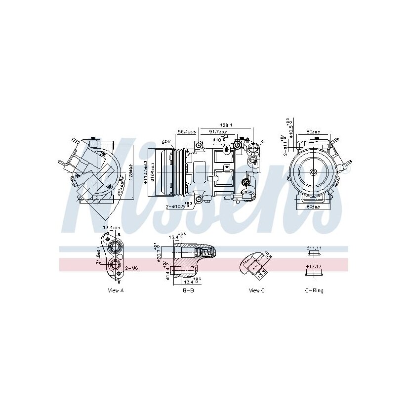 NISSENS Kompressor, Klimaanlage 891103 für 9828685080