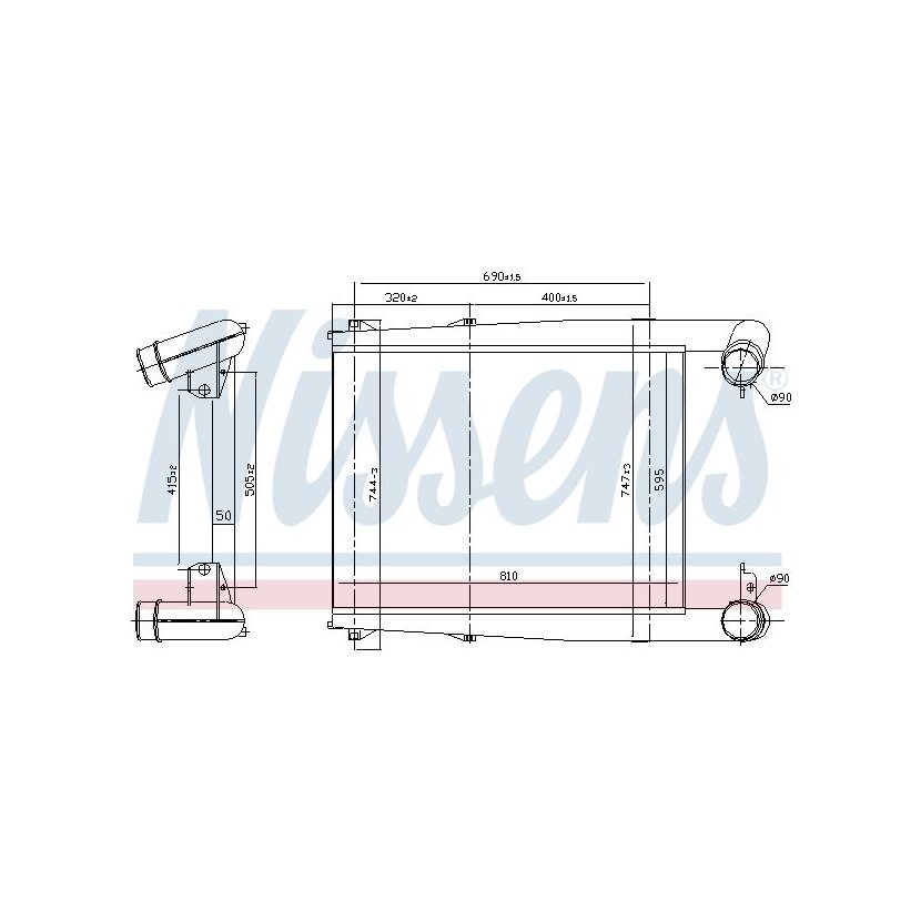 NISSENS Ladeluftkühler 97028 für 50 01 856 791