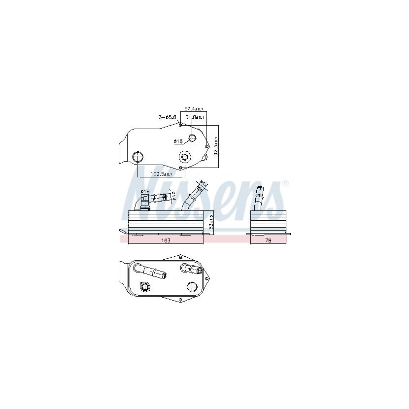 NISSENS Ölkühler, Automatikgetriebe 91353 für 17217551647