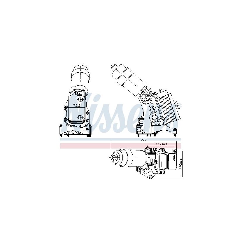 NISSENS Ölkühler, Motoröl 91395 für 11428580414