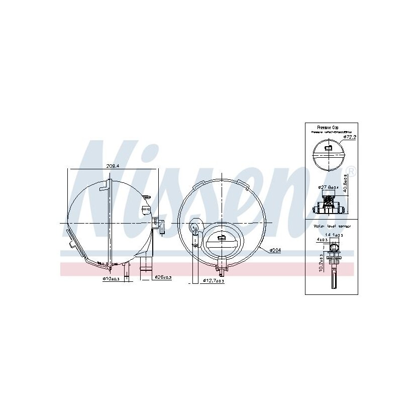 NISSENS Ausgleichsbehälter, Kühlmittel 996186 für 6395010503