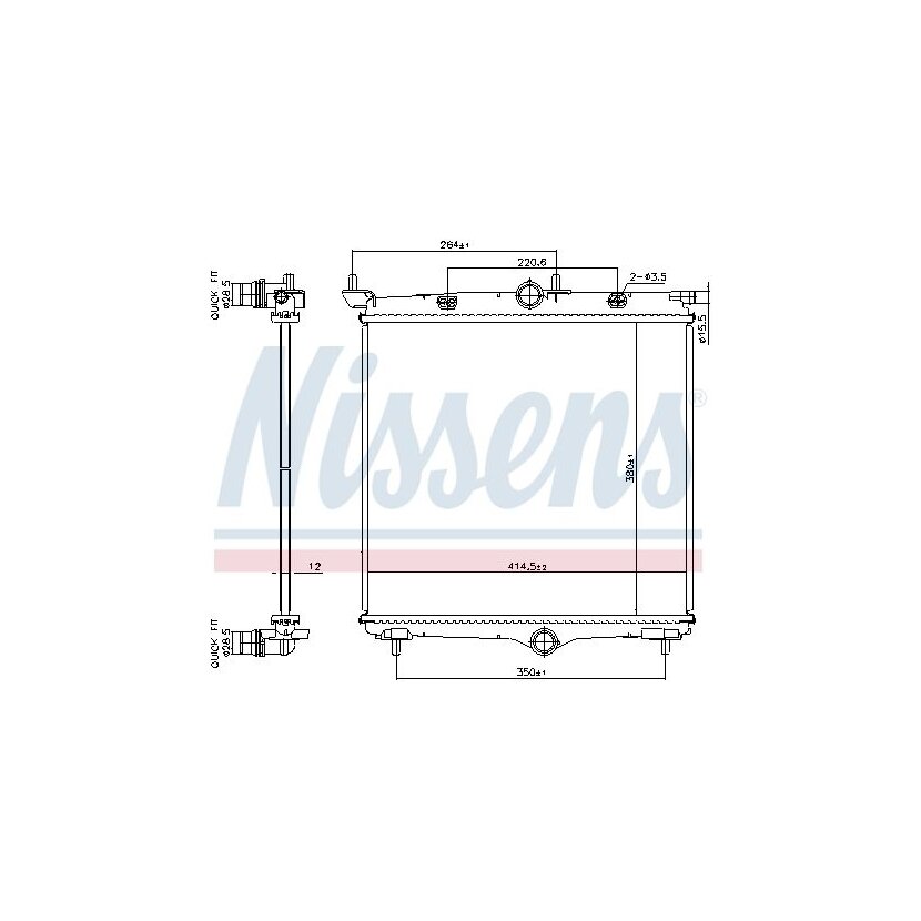 NISSENS Kühler, Motorkühlung 607031 für 9825332380