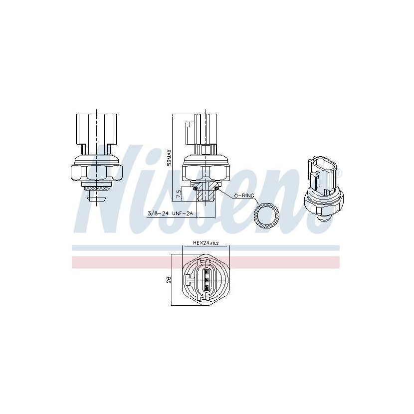 NISSENS Druckschalter, Klimaanlage 301077 für 97721D2000