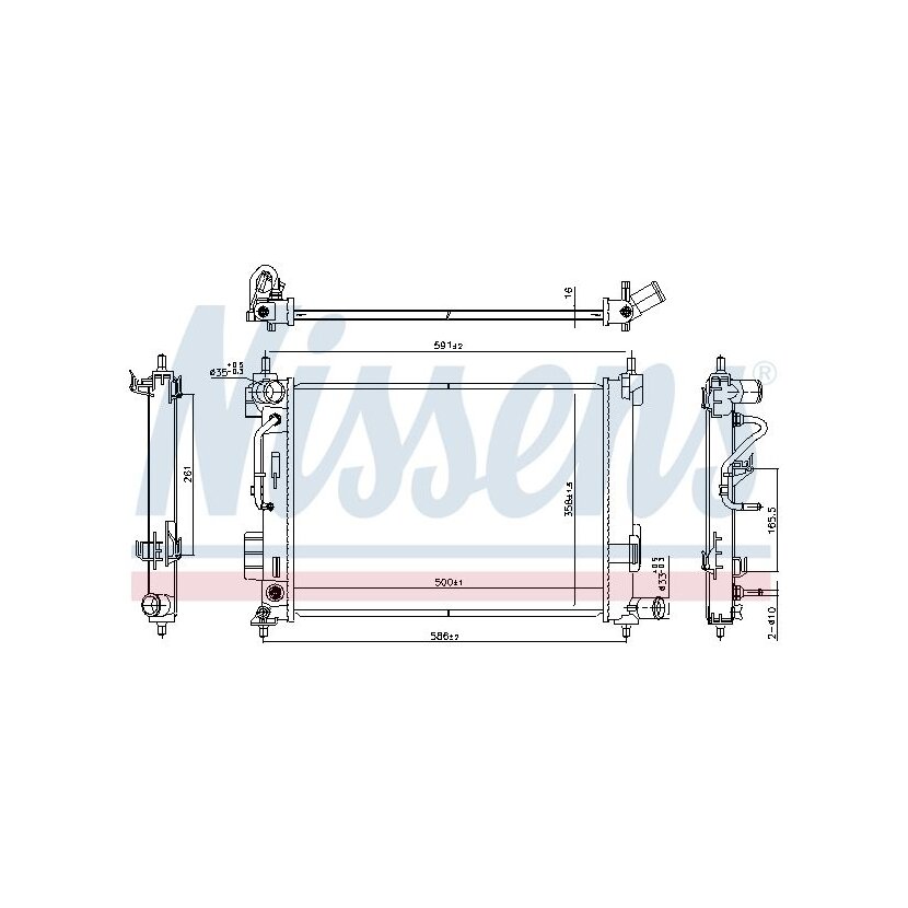 NISSENS Kühler, Motorkühlung 606804 für 25310H9050