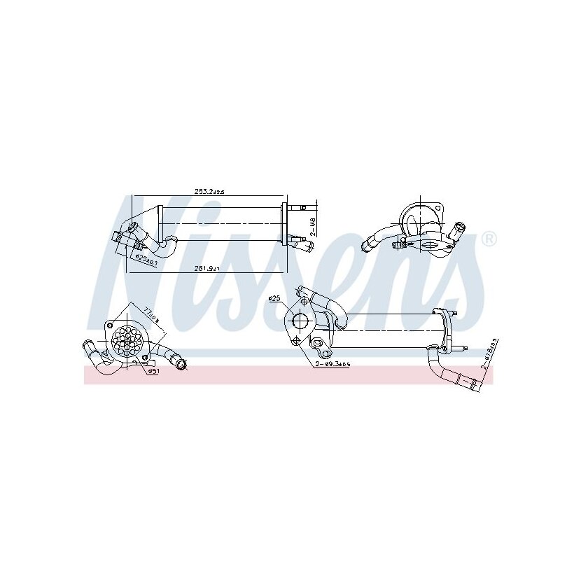 NISSENS Kühler, Abgasrückführung 989449 für 1373169