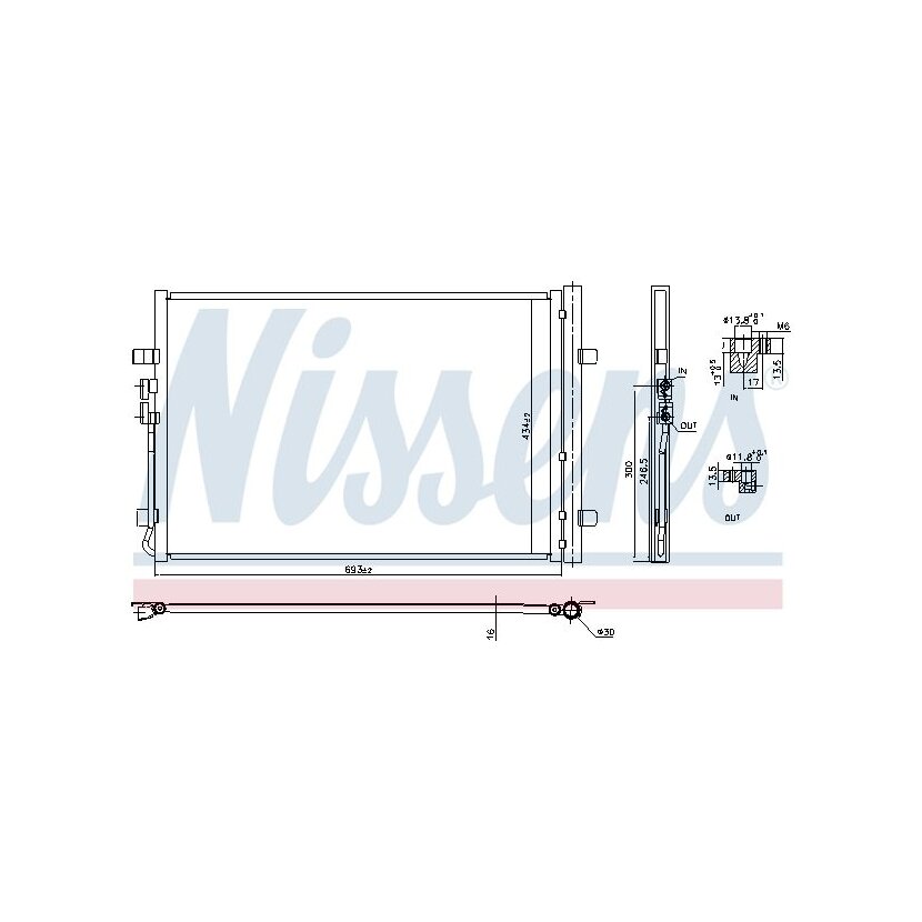 NISSENS Kondensator, Klimaanlage 941183 für 3QF816411