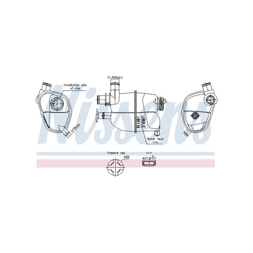 NISSENS Ausgleichsbehälter, Kühlmittel 996302 für 4505010003