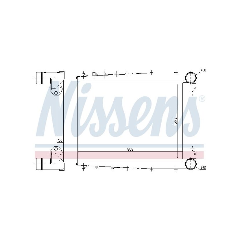 NISSENS Ladeluftkühler 97070 für 50 10 619 582