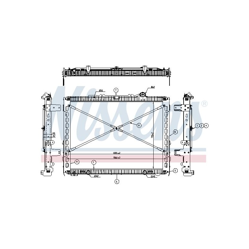 NISSENS Kühler, Motorkühlung 606152 für 15932855