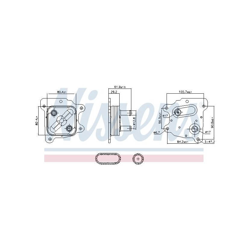 NISSENS Ölkühler, Motoröl 91436 für 213053TA0A