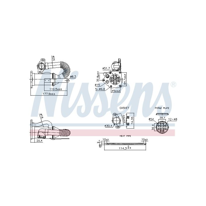 NISSENS Kühler, Abgasrückführung 989453 für 147350718R
