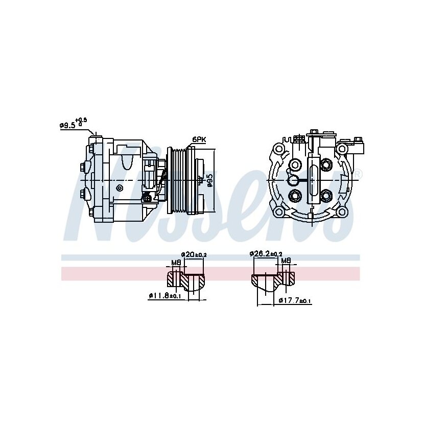 NISSENS Kompressor, Klimaanlage 891078 für 1618433