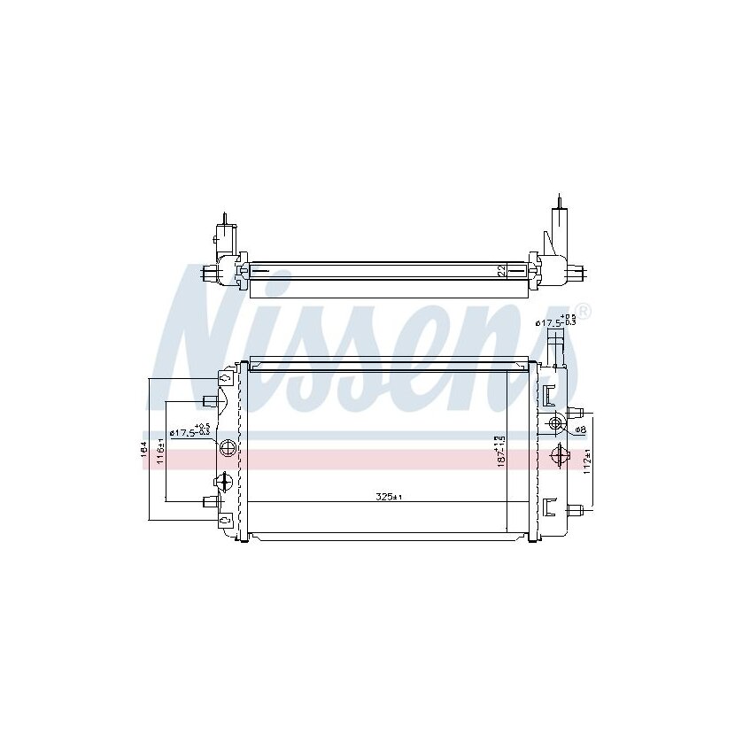 NISSENS Kühler, Motorkühlung 606987 für 1J0105K0004