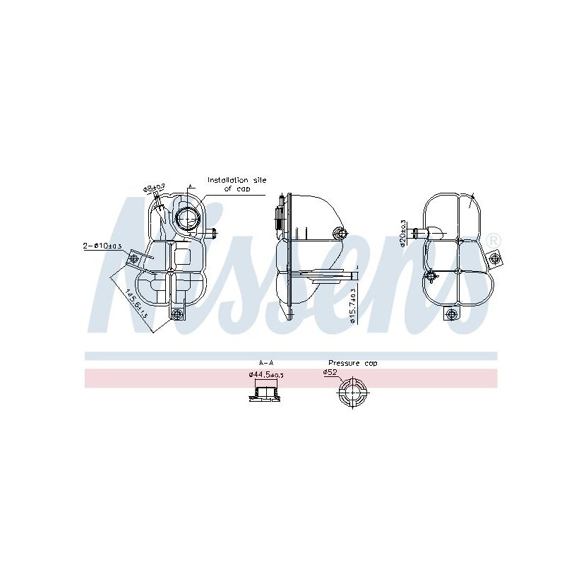 NISSENS Ausgleichsbehälter, Kühlmittel 996253 für 46558719
